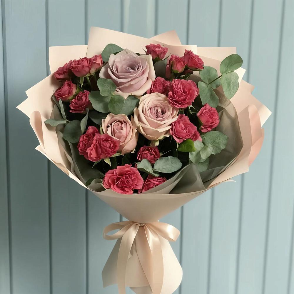 Букет восхищение в Знаменке Тамбовской области Букет цветов из: Гвоздики и Розы в Знаменке Тамбовской области