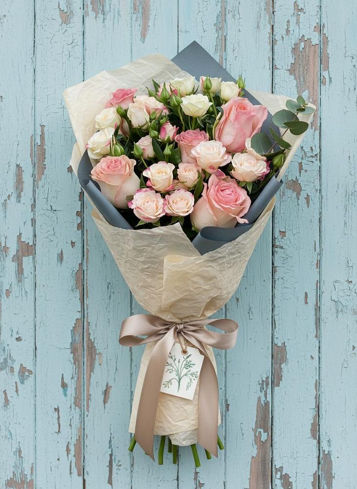 Букет нежный и розовый в Знаменке Тамбовской области Букет цветов из: Розы в Знаменке Тамбовской области
