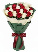 Микс из красных и белых роз в Знаменке Тамбовской области Букет Микс из красных и белых роз в Знаменке Тамбовской области