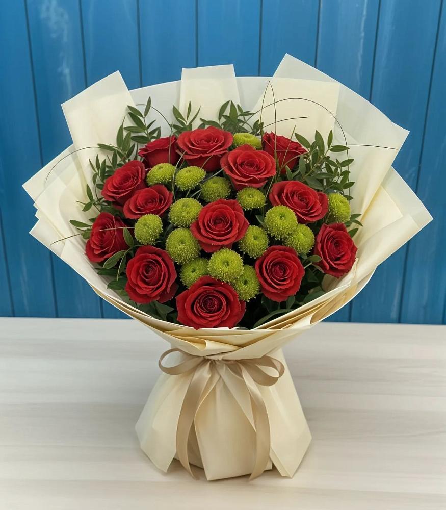 Букет Стихотворение в Знаменке Тамбовской области Букет цветов из: Розы и Хризантемы в Знаменке Тамбовской области