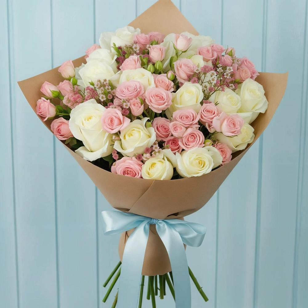 Букет романтичный подарок в Знаменке Тамбовской области Букет цветов из: Розы в Знаменке Тамбовской области