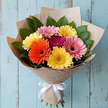 Букет яркий день в Знаменке Тамбовской области Букет цветов из:  Герберы в Знаменке Тамбовской области