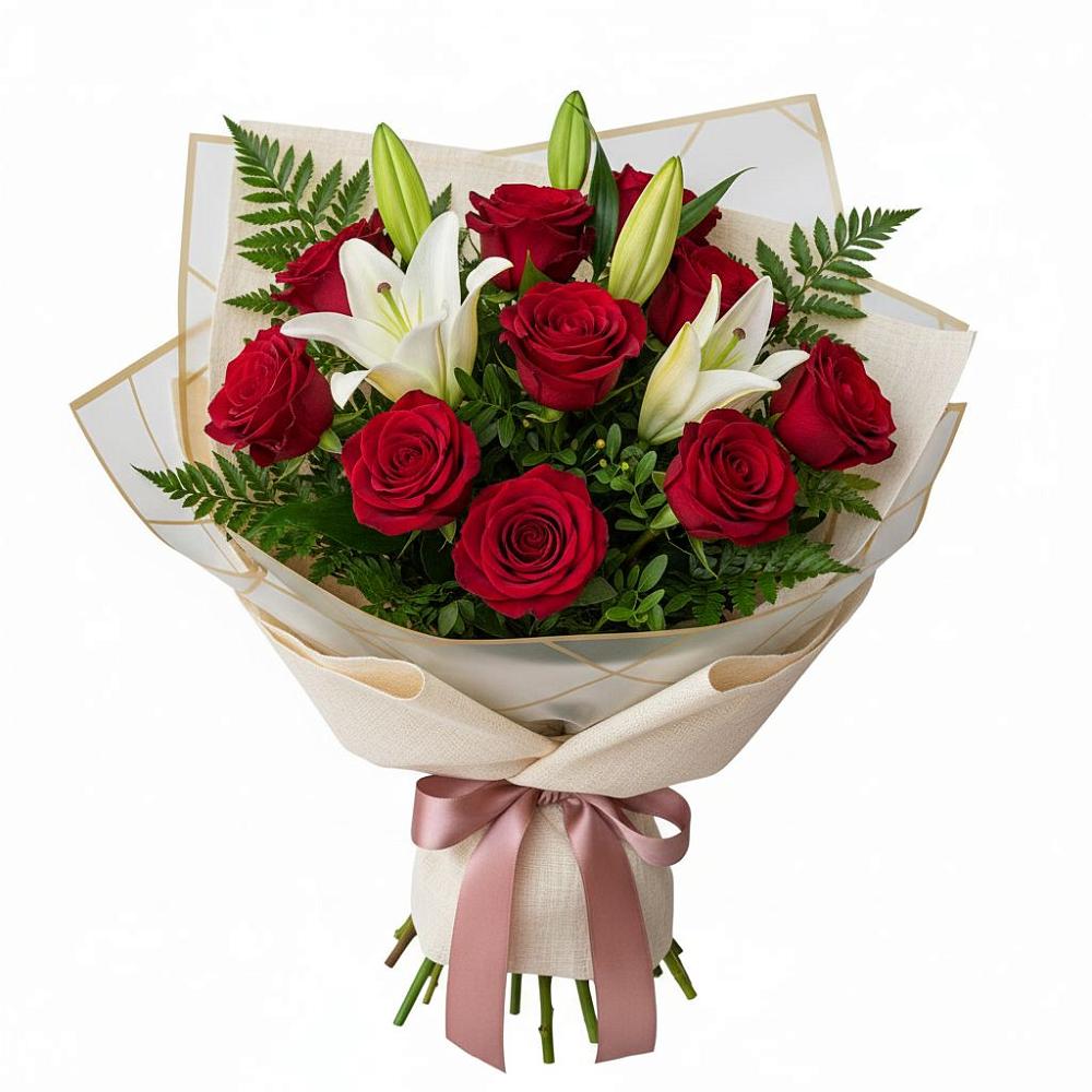 Букет цветов из: Лилии и Розы в Знаменке Тамбовской области