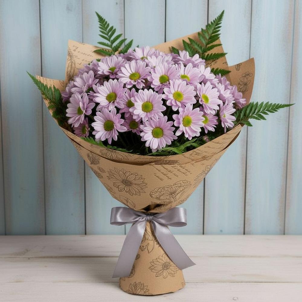 Букет соблазн в Знаменке Тамбовской области Букет цветов из: Хризантемы в Знаменке Тамбовской области