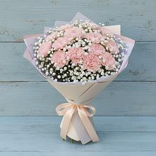 Букет Нежность рассвета в Знаменке Тамбовской области Букет цветов из:  Гвоздики в Знаменке Тамбовской области