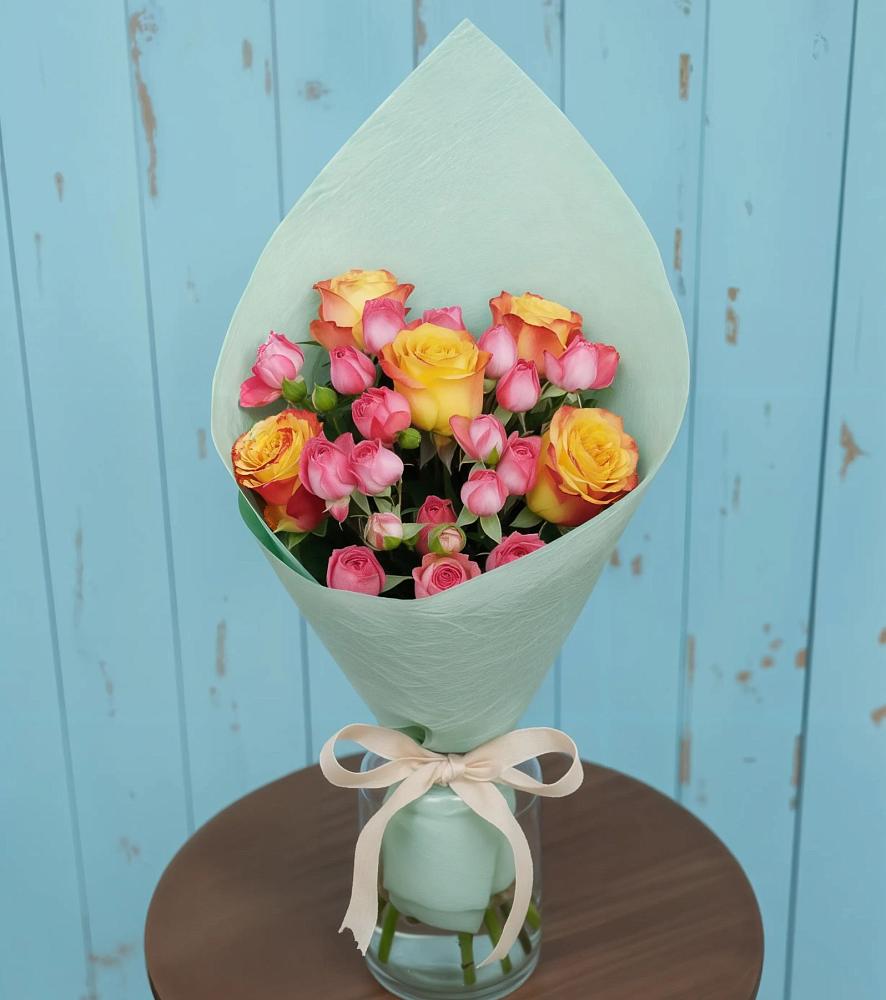 Букет Отличное настроение в Знаменке Тамбовской области Букет цветов из: Розы в Знаменке Тамбовской области