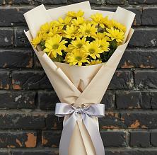 Букет Желтое настроение в Знаменке Тамбовской области Букет цветов из:  Хризантемы в Знаменке Тамбовской области