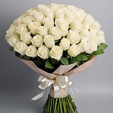 Букет 101 беля роза Белоснежка в Знаменке Тамбовской области