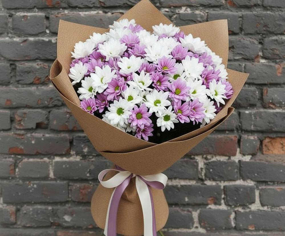 Букет грани совершенства в Знаменке Тамбовской области Букет цветов из: Хризантемы в Знаменке Тамбовской области