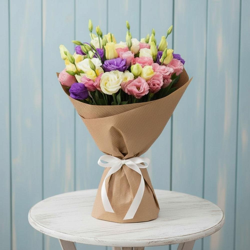 Букет Цветная эустома в Знаменке Тамбовской области Букет цветов из: Лизиантусы в Знаменке Тамбовской области