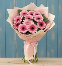 Букет пурпурно-розовый в Знаменке Тамбовской области Букет цветов из:  Герберы в Знаменке Тамбовской области